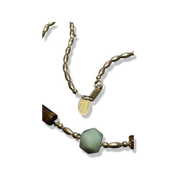 MIRIAM HASKELL rare 12kt Gold Filled Tigers Eye and Chalcedony Choker/Necklace - Picture 13 of 15